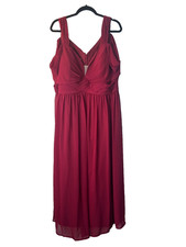 Azazie Oceana Bridesmaid Dress Size A26 Burgundy Wine Chiffon Sweetheart A-Line
