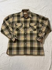 Vintage Sears M Plaid Quilted Flannel Shirt Jacket 70s Workwear Shacket