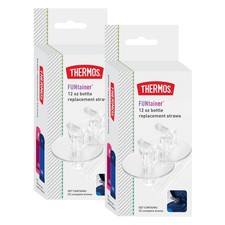 THERMOS FUNtainer 12 Ounce Insulated Kids Water Bottle Replacement Straws, 4