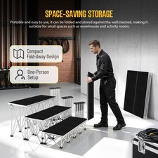 Folding Step Stool 8"/16"/24" for Stages Portable Performance Stair for Events