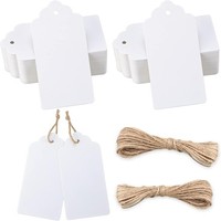 Jijacraft 100 StüCk Weiß GeschenkanhäNger, Groß Kraftpapier AnhäNger Etiketten 5