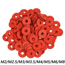 Metric M2 M2.5 M3 M3.5 M4 M5 M6 M8 Red fiber flat washers Insulation