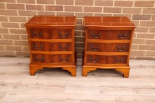 Pair of Burr Vintage Bedside Tables (Free UK Delivery)