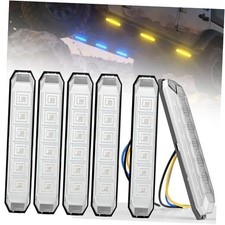 6-Pack 4.7'' Dual Color LED Trailer Marker Clearance Lights, Bright Amber Blue