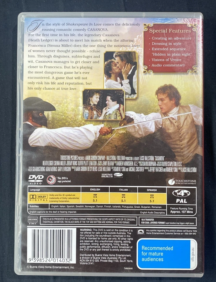 Casanova (DVD, 2005) - image 2 of 4
