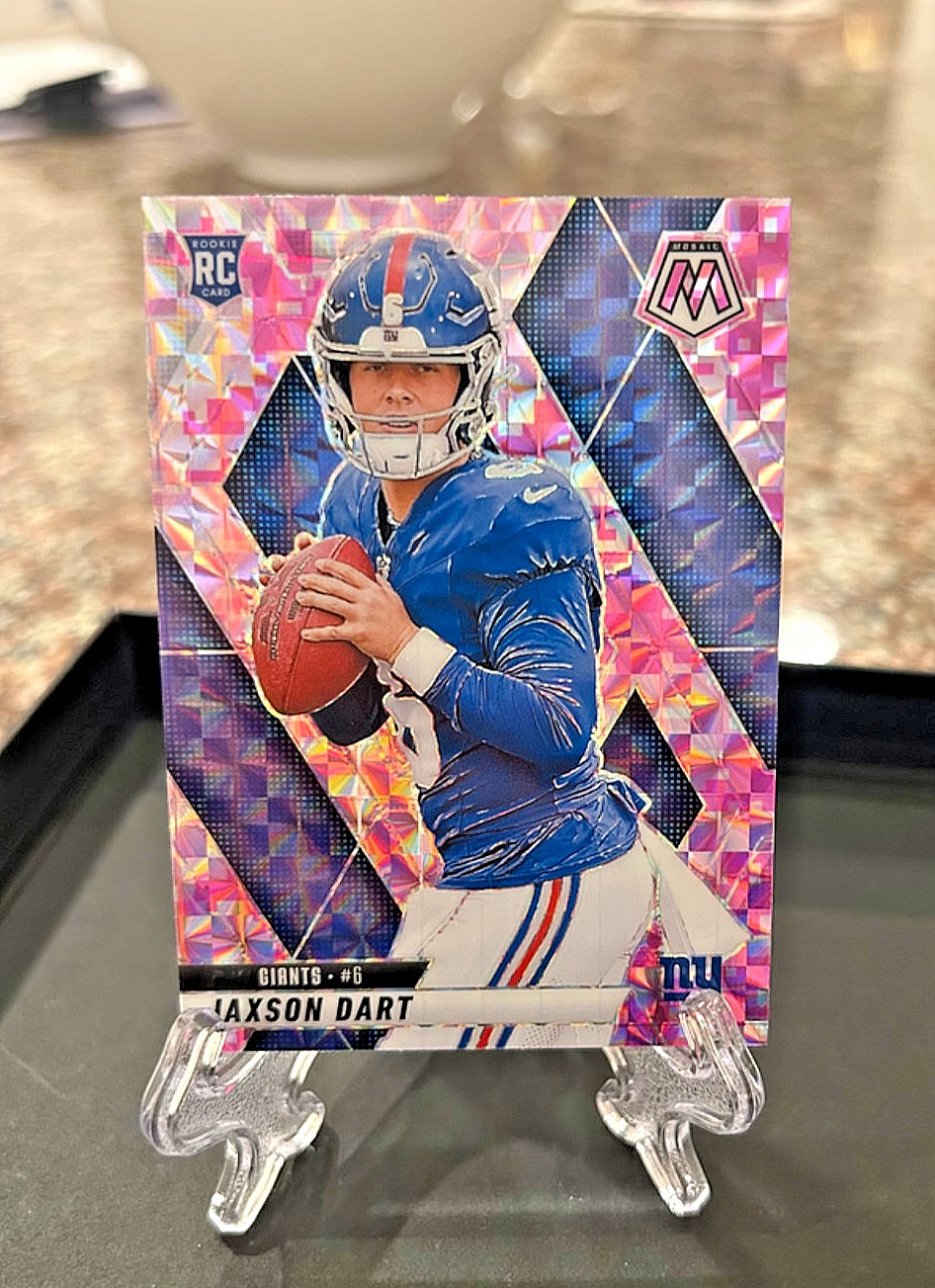 2025 Panini Mosaic Jaxson Dart Pink Camo Prizm Rookie Card #362 Football RC