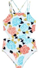 Kanu Surf Girls' Beach Girl Sport Cut-Out One Piece Swimsuit-SIZE 14