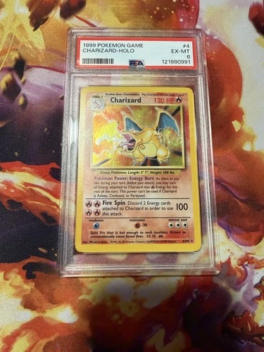 Charizard 4/102 1999 Base Set Holo Rare Pokemon Card - PSA 6