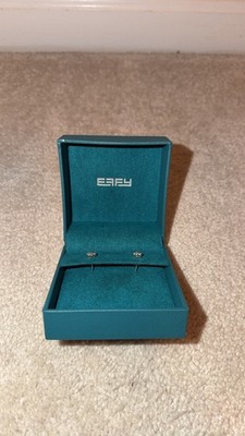 Effy Genuine Diamond Flower Stud Earrings Set in Sterling Silver