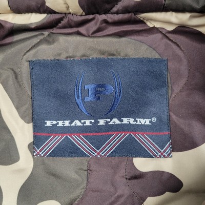 Veste Bomber Réversible Phat Farm Vintage 2XL - Noir Et Camouflage - Style Streetwear Années 2000 - Parfait état