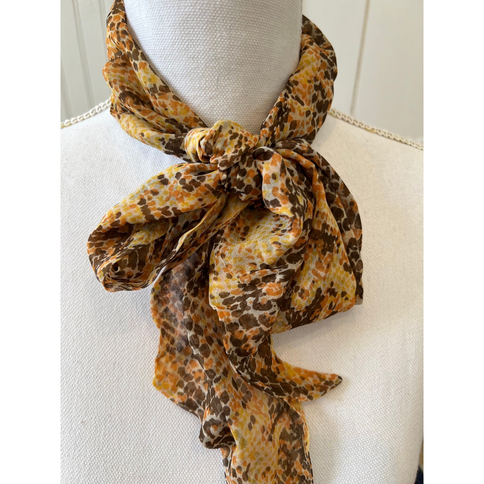 Python Snake Print Chiffon Scarf - image 1