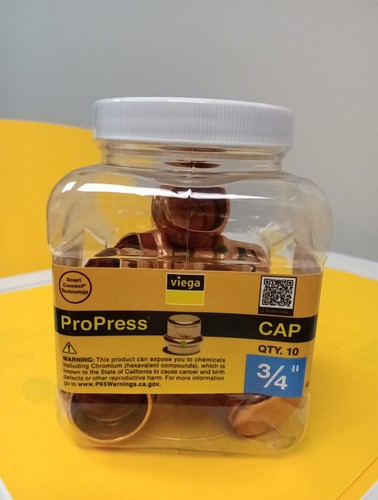 Viega ProPress 3/4" Press Copper Cap Fitting 10pk FREE SHIPPING 