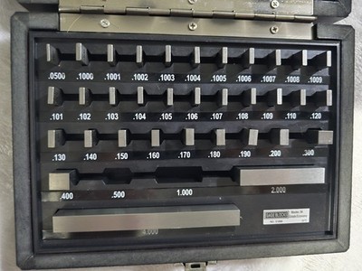 Texalon Grade B Gauge Block Set With Wooden Case Box No. E1698 Missing 2 Pieces