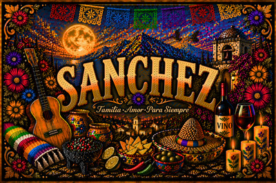 SANCHEZ Family Name Poster 13x19 inches   Last Name Wall Art - Personalized