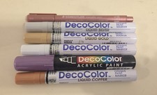 Deco Color Broad Point Paint Marker Metallic Gold Silver White Copper Purple