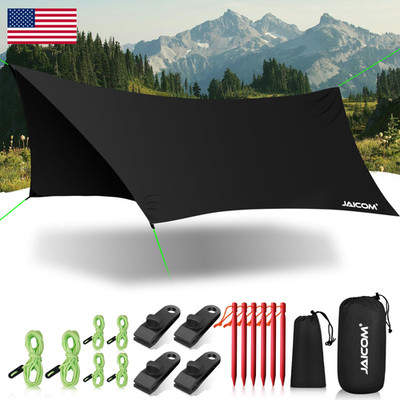 Jaicom Waterproof Hammock Rain Fly Portable Camping Tarp - 12Ft X 9.5Ft Large