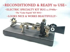 ~ELECTRIC SPECIALTY  Cedar Rapids KIT BUG TELEGRAPH KEY~RECONDITIONED & WORKING~