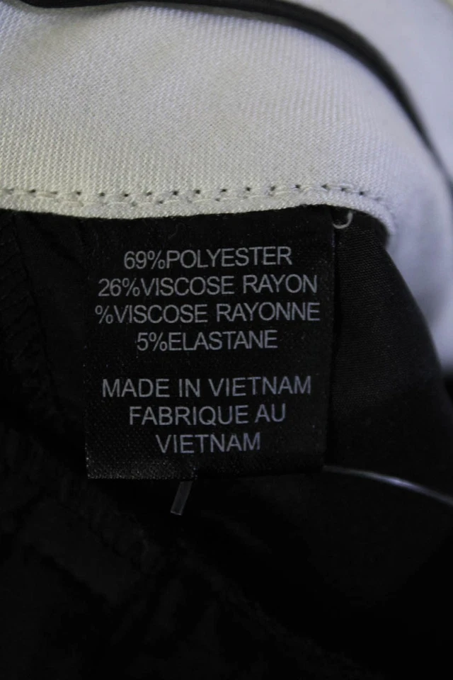 Pantalones acampanados Tahari de tiro medio delantero plano cierre gancho negro talla S Foto 4 de 4