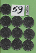 @lotto 10 monete da 50 lire del 59 repubblica italia circolate