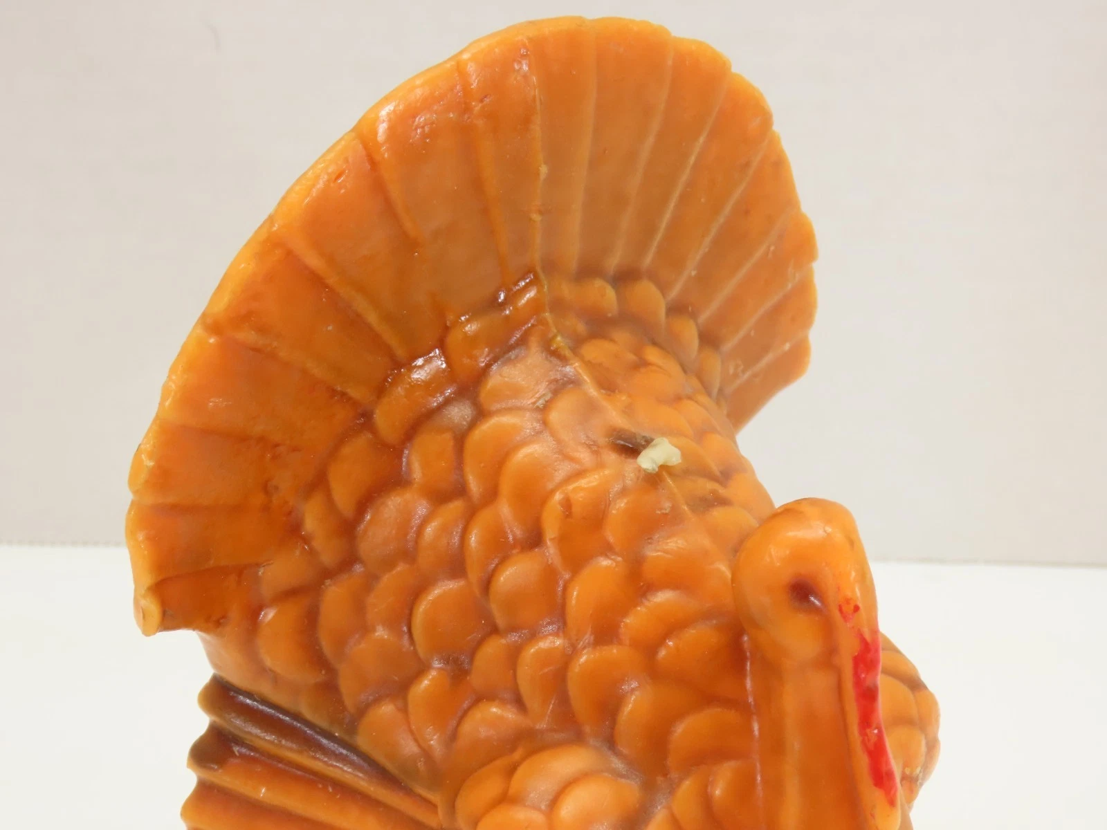 Gurley Turkey Wax Candle Thanksgiving Figurine Orange Vintage Large  6.5"H D2719 image 3