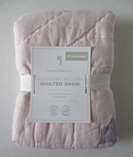 NEW Pottery Barn Kids Rainbow Unicorn Quilted Sham Standard Size Pink Embroider