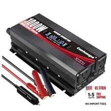 1000W Car Power Inverter DC 12V to 110V/120V AC Converter with LCD Black
