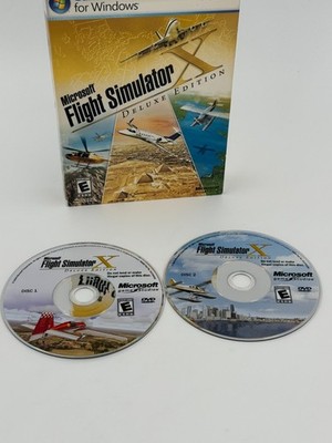 Microsoft Flight Simulator X Deluxe Edition PC DVD Game 2 Disc w/ Manual