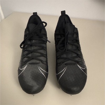 Nike Vapor Untouchable Huarache Lacrosse Cleats Black with Silver Swoosh