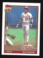 1991 Topps Rex Hudler #228 St. Louis Cardinals Baseball Card MLB