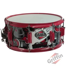 GRIFFIN Snare Drum Birch Wood Shell 14x6.5 Percussion Music Acoustic Kit Set Key