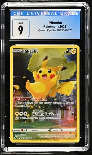 Pokemon TCG Pikachu GG30/GG70 CGC 9 MINT Crown Zenith Galarian Gallery