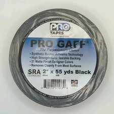 Pro Gaff Gaffer Tape Black 2" x 55 yds Premium Matte Cloth Tape New Sealed