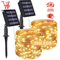 Solar Lichterkette 32M 300 Led IP64 Wasserdicht 8 Modi AußEn FüR Garten
