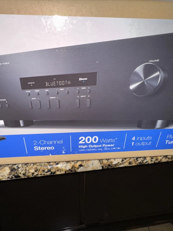 Yamaha R‑S202 Natural Sound Stereo Receiver Bluetooth 2‑Channel NEW NIB - Image 3 of 4
