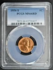 1954S Lincoln Wheat Cent PCGS MS66RD