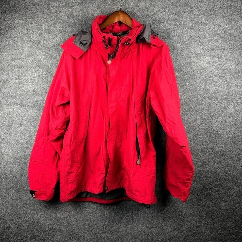 Obermeyer CORE Gore Tex Hooded Ski Jacket Vintage 90s L Red Parka image 2