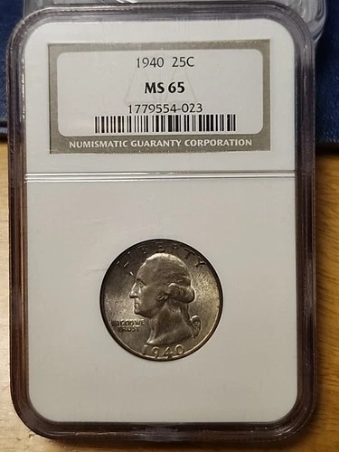 1940 Washington Silver Quarter Dollar NGC MS65