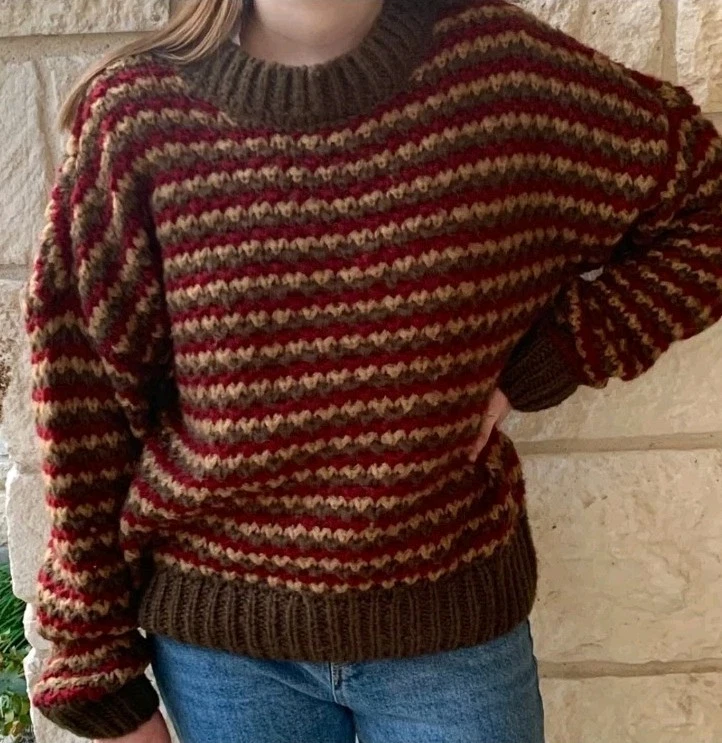 Suéter Academia Witch Grueso Tejido De Gran Tamaño Rojo Marrón Verde Mediano Acogedor Boho Foto 2 de 4