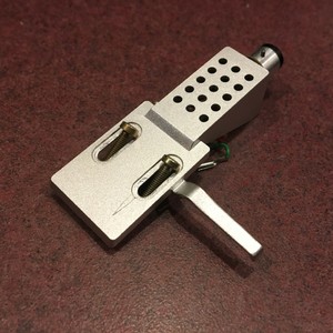 Turntable-Parts-Tone-Arm-Head-Shell-Silver-w-Hardware-amp-Wires