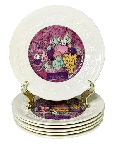 Faiencerie De Gien LES DELICES France Handmade Embossed Salad Plate CHOICE
