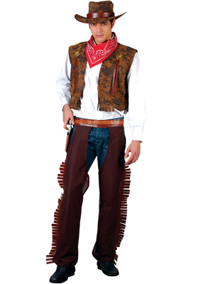 Western Cowboy Men's Wild West Rodeo Outfit Adults Fancy Dress