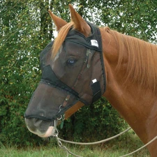 CASHEL FLY MASK STANDARD HORSE QUIET RIDE LONG COVERS NOSE FOR TRAIL RIDING