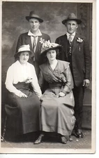 B14-78342 Orig 1920s RPPC Norwegian Bloom Family in Seattle WA Dude Couples