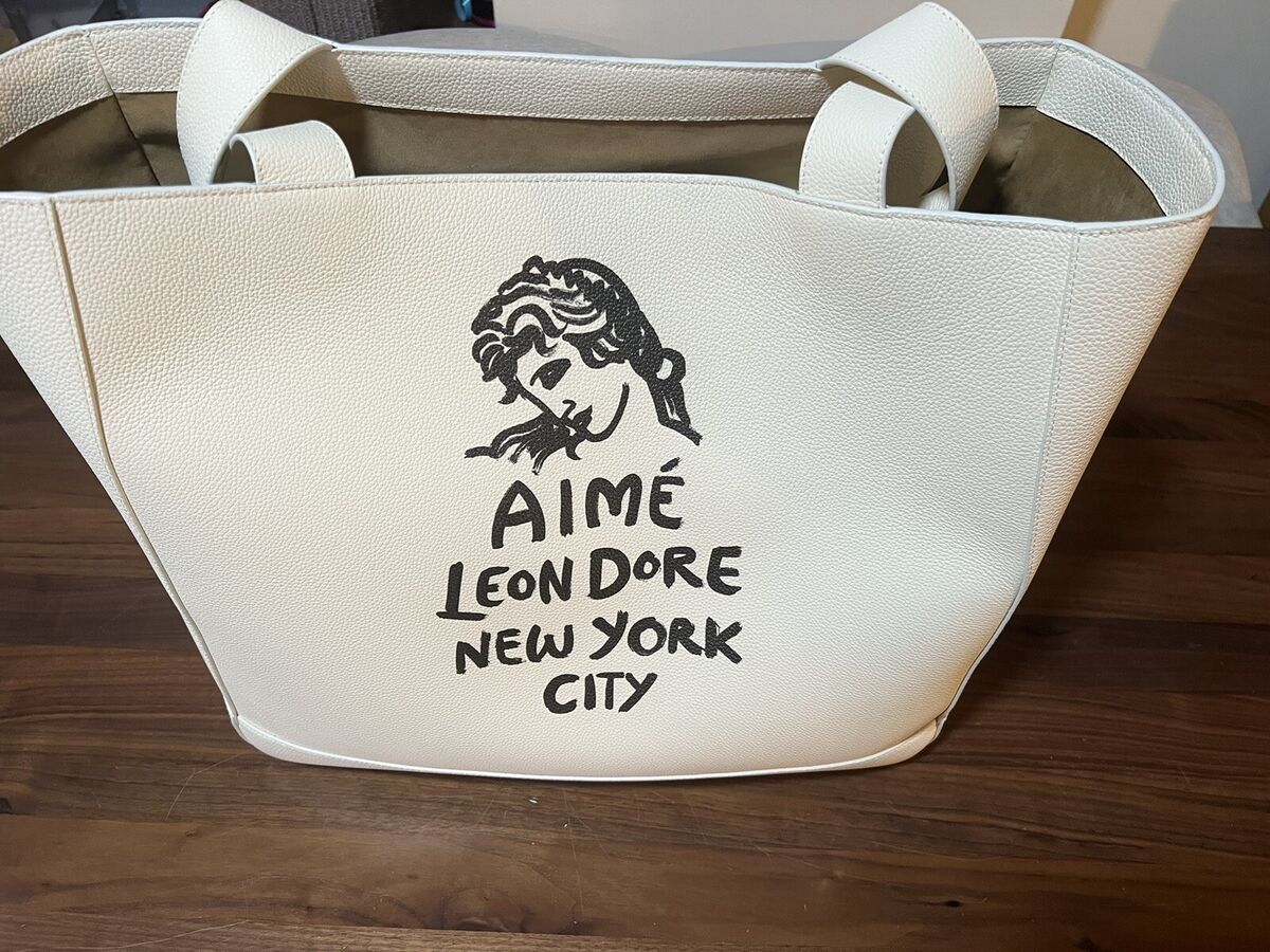 Aime Leon Dore ALD Form Logo Printed Leather Tote in Aime Leon Dore ALD Form Logo Printed Leather Tote in