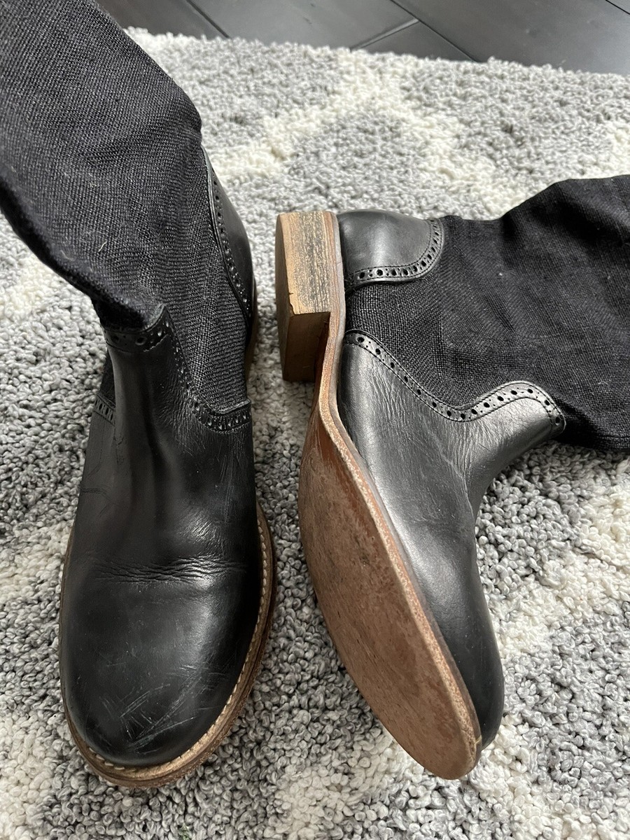 Diesel Style Lab Black City Western Boot Leather cloth mix Diesel Style Lab Black City Western Boot Leather cloth mix