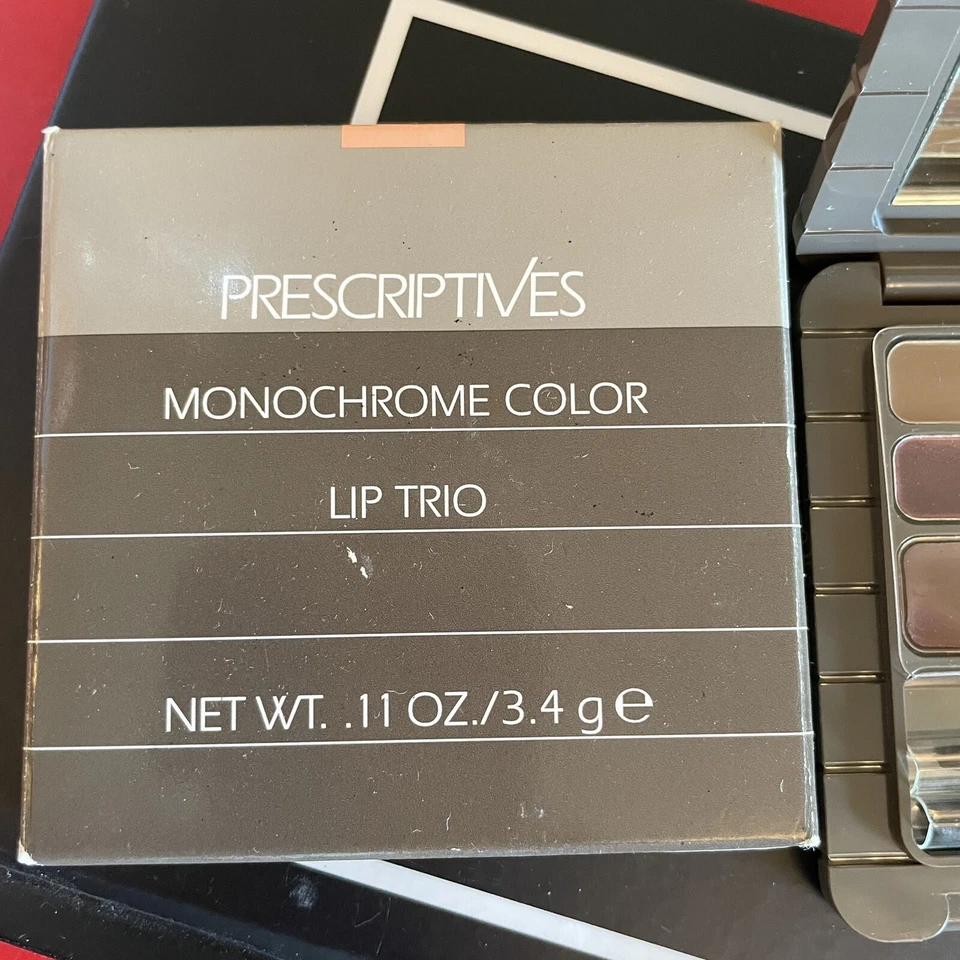 New Rare Prescriptives Monochrome Color Lip Trio Future Chic 04 Blue/Red - Image 3 of 4