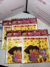 Lot 4 Nick Jr. Dora The Explorer Party Gift Bags-8 Per Pkg.