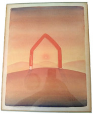 QUADRO MICHEL FOLON LA MAISON 1979 Disegno per Grazia Multiplo 42x34