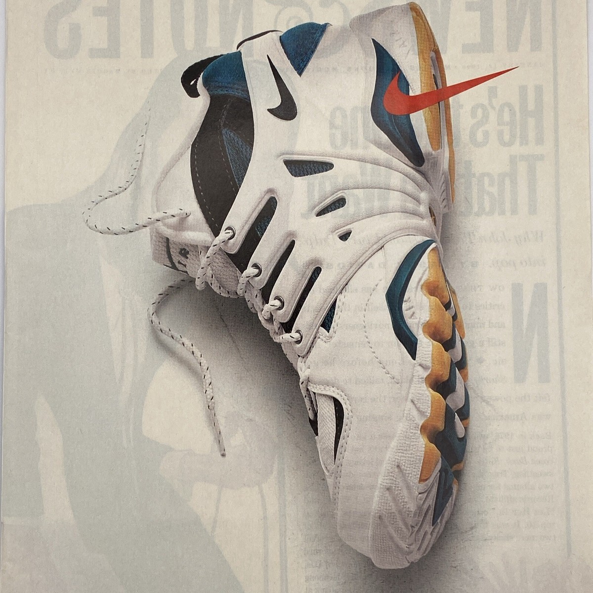 ナイキページ 1996 Nike Air PRINT AD Shoes Poster Swoosh 800 Phone Number