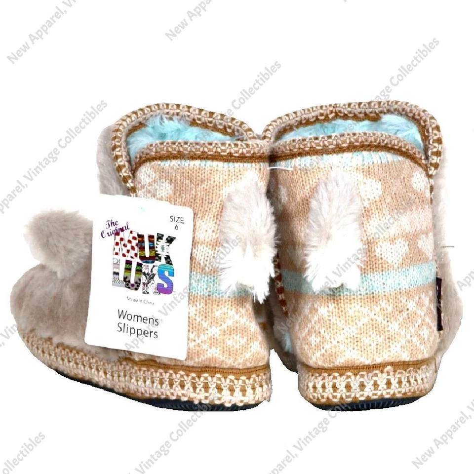 Zapatillas Sherpa MukLuks Cat para mujer talla 6 de espuma viscoelástica, botines de piel sintética/tejido Foto 4 de 4